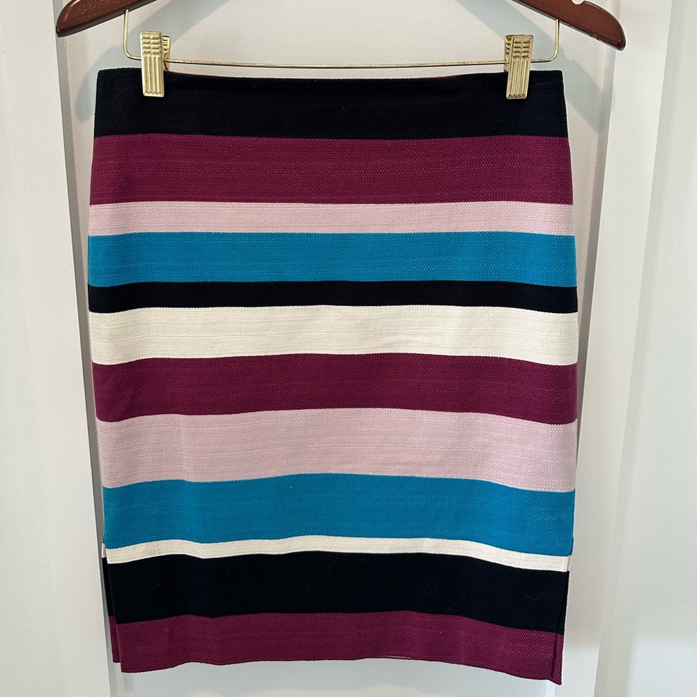 LOFT Blue and Purple Pencil Skirt Knee-Length Casual